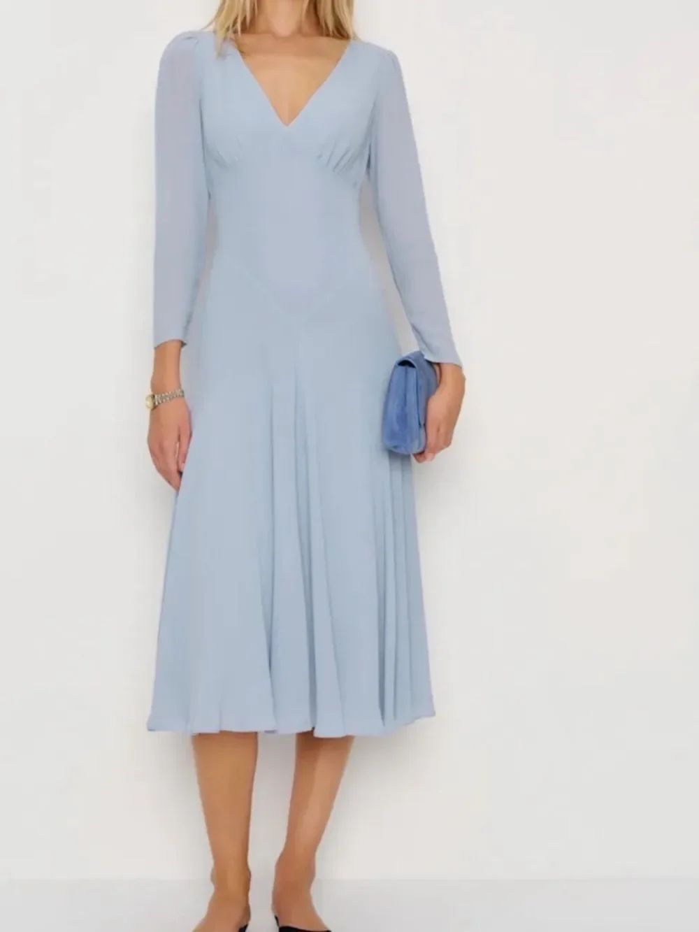 Reformation Maureen dress in mineral blue
